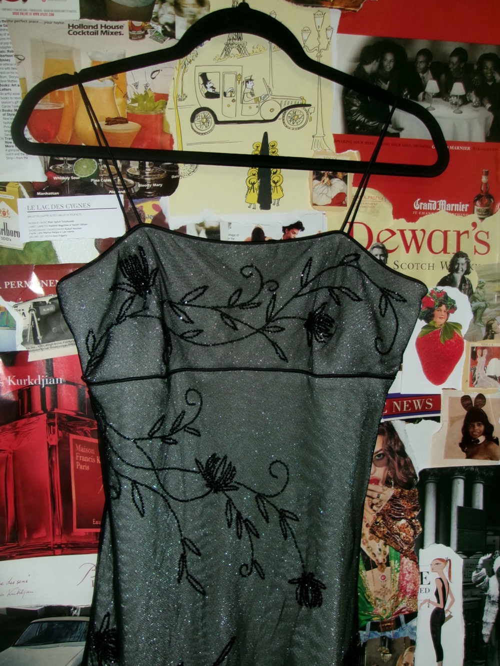 Black beaded cache dress